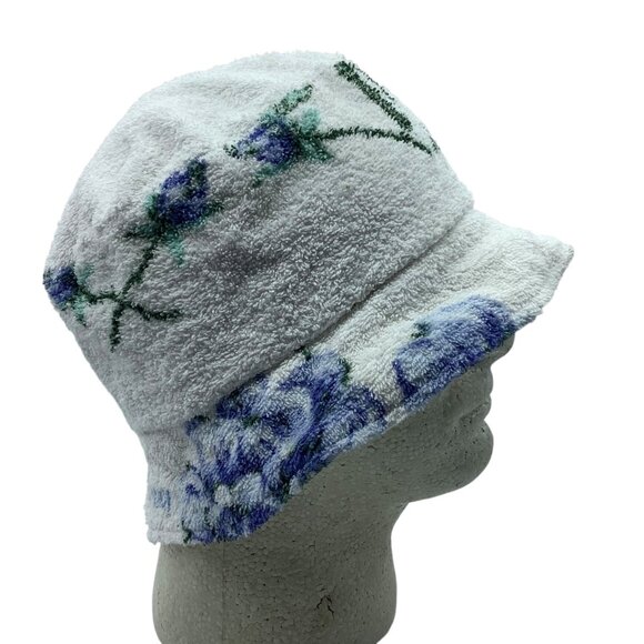 Aquarius Cocktail FOXY Floral Bucket Hat Small Terrycloth Garmentory Reversible - Picture 5 of 7